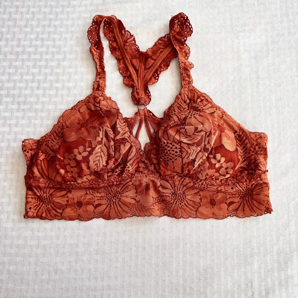 aerie Lace Bralette in Rust Orange